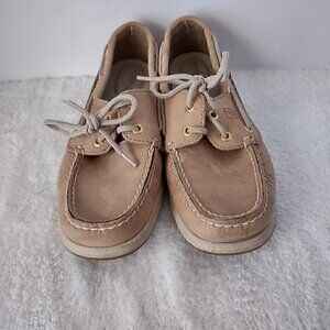 Sperry Top-Sider Leather Upper Boat Shoes Loafers With Zebra Print Size 6.5 M